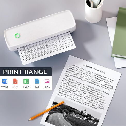 Portable Thermal Printer,Wireless Printer Supports 8.5" X 11"US Letter&Legal,A4&A5 Paper,Bluetooth Printer with 3 rolls of thermal paper,Compatible with Android iOS & Laptop for Office Home Car in Saudi Arabia