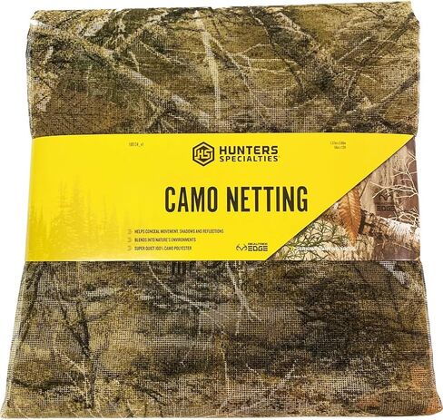 شبكة مموهة من Hunters Specialities - شبكة صيد متينة خفيفة الوزن وهادئة وواقعية لإخفاء شبكة بوليستر مموهة للستائر، 54 بوصة × 12 قدم in Saudi Arabia