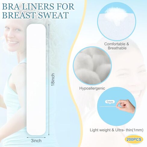 200 قطعة بطانات العرق الصدرية المتاح تحت الثدي امتصاص العرق منصات البرازيلي بطانات Underboob وسادة العرق للنساء طفح العرق in Kuwait