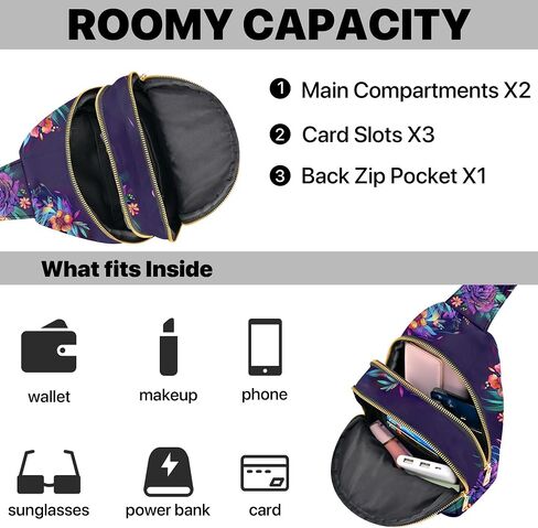 Tiger Small Leather Sling Bag for Women Crossbody Fanny Pack Travel Casual Chest Bag with Adjustable Strap in Saudi Arabia