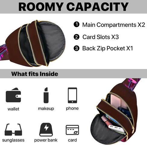 Tiger Small Leather Sling Bag for Women Crossbody Fanny Pack Travel Casual Chest Bag with Adjustable Strap in Saudi Arabia