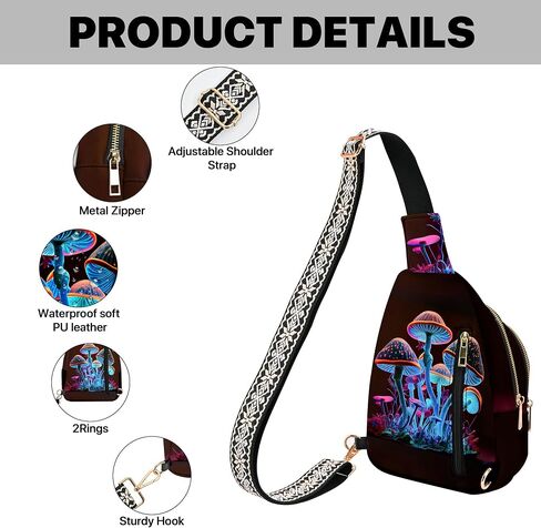 Tiger Small Leather Sling Bag for Women Crossbody Fanny Pack Travel Casual Chest Bag with Adjustable Strap in Saudi Arabia