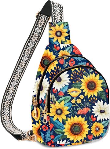 Tiger Small Leather Sling Bag for Women Crossbody Fanny Pack Travel Casual Chest Bag with Adjustable Strap in Saudi Arabia