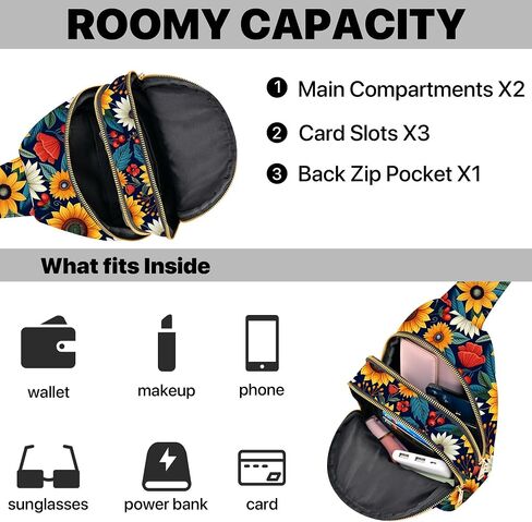 Tiger Small Leather Sling Bag for Women Crossbody Fanny Pack Travel Casual Chest Bag with Adjustable Strap in Saudi Arabia