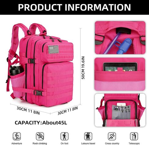 Military 45L Tactical Assault Backpack 3 day assault pack with Molle Waterproof backpack Rucksack for Tactical Backpacks in Kuwait
