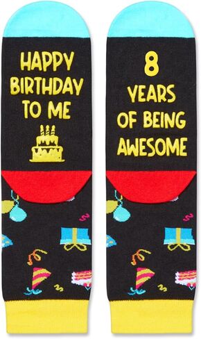 Zmart 8th Birthday Gifts for Boys - Socks for Boys Girls Age 8, Presents for 8 Year Olds, 8 Year Old Boy Gift Ideas, Black in Saudi Arabia