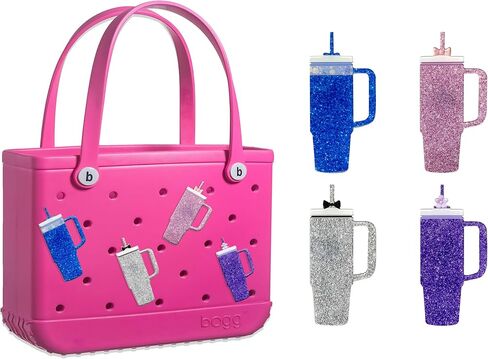 4 PCS Charms for Bogg Bags, Bogg Bag Accessories Set, Compatible with Rubber Beach Bag Tote Handbag Decoration, Compatible with Various Bogg Bag Sizes in Saudi Arabia