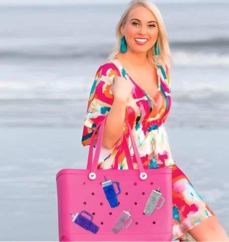 4 PCS Charms for Bogg Bags, Bogg Bag Accessories Set, Compatible with Rubber Beach Bag Tote Handbag Decoration, Compatible with Various Bogg Bag Sizes in Saudi Arabia