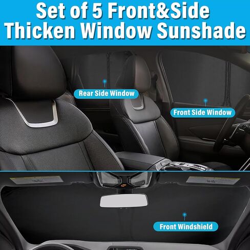 KMF 8pcs Full Window Sun Shade Custom Fit for Mitsubishi Outlander 2022-2025 Accessories(NOT for Outlander Sport) Privacy Car Window Covers for Windshield Side Rear, UV Block and Blackout for Camping in Saudi Arabia