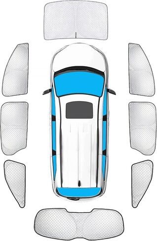 KMF 8pcs Full Window Sun Shade Custom Fit for Mitsubishi Outlander 2022-2025 Accessories(NOT for Outlander Sport) Privacy Car Window Covers for Windshield Side Rear, UV Block and Blackout for Camping in Saudi Arabia