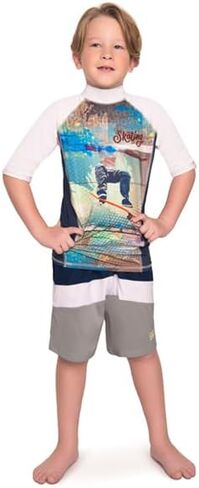 Boys' Long Sleeve Swim Set: Rashguard and Board Shorts in Saudi Arabia
