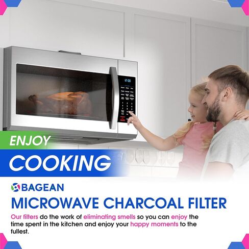 Microwave Charcoal Filter 6.15" x 3.95" for JX81J WB02X11536 WB06X10823 GE Microwave Filter Replacement - Vent Carbon Filter Freshens and Filters Kitchen Air in Over-The-Range Oven Stove Fan (2-Pack) in Kuwait