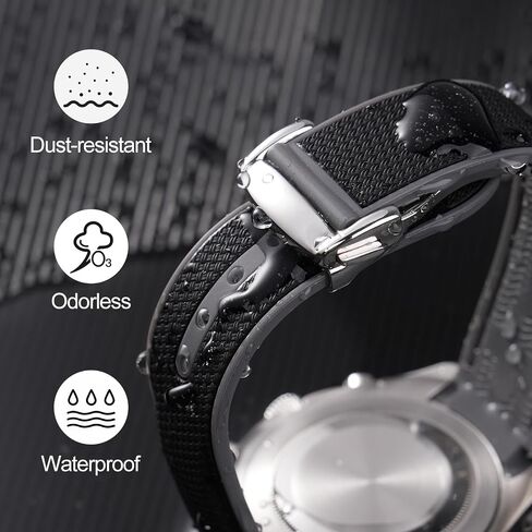 أربطة مطاطية لساعة Moonswatch، حزام مطاطي ذو نهاية منحنية متوافق مع Omega X Swatch Moonswatch Speedmaster Diver والمزيد 20 مم، سوار بديل للساعة، مشبك نشر للرجال والنساء in Saudi Arabia