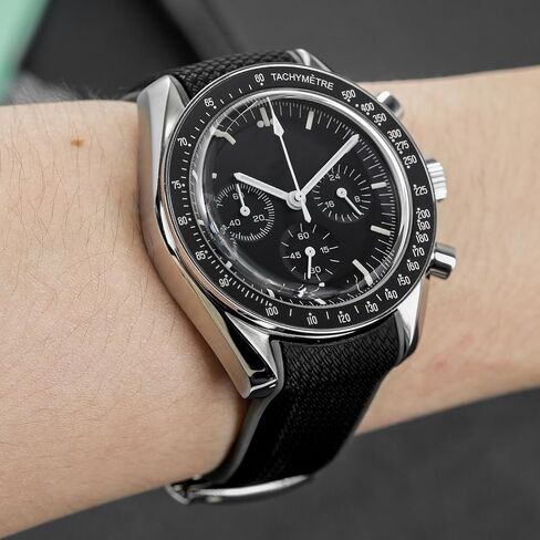 أربطة مطاطية لساعة Moonswatch، حزام مطاطي ذو نهاية منحنية متوافق مع Omega X Swatch Moonswatch Speedmaster Diver والمزيد 20 مم، سوار بديل للساعة، مشبك نشر للرجال والنساء in Saudi Arabia