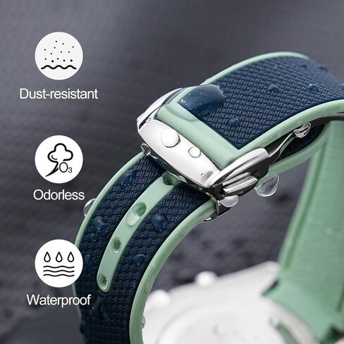 أربطة مطاطية لساعة Moonswatch، حزام مطاطي ذو نهاية منحنية متوافق مع Omega X Swatch Moonswatch Speedmaster Diver والمزيد 20 مم، سوار بديل للساعة، مشبك نشر للرجال والنساء in Saudi Arabia