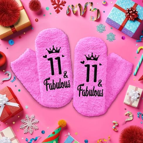 HAPPYPOP 11th Birthday Gifts Ideas for Girls - Socks for 11 Year Olds, Presents for 11 Year Old Kids, Eleven Year Old Gifts for Tween Girls in Saudi Arabia
