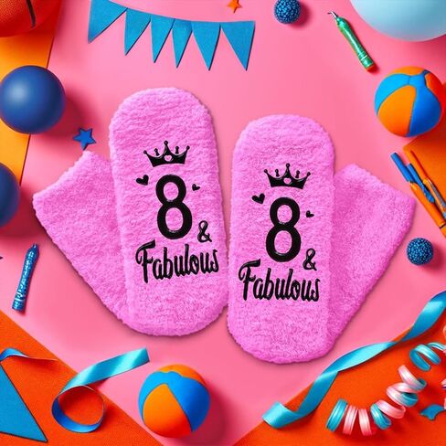 HAPPYPOP 8th Birthday Gifts Ideas for Girls - Socks for Kids Age 8, Gifts for Eight Year Old Girls, Presents for 8 Year Old Girls in Saudi Arabia