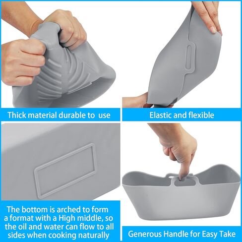 بطانات سيليكون للمقلاة الهوائية - قطعتان من وعاء السيليكون للمقلاة الهوائية، بطانات مقلاة هوائية من السيليكون قابلة لإعادة الاستخدام، آمنة للطعام وغير لاصقة، ملحقات سلة مقلاة الهواء البديلة، صينية الخبز للنينجا المزدوج Dz201 Dualzone in Kuwait