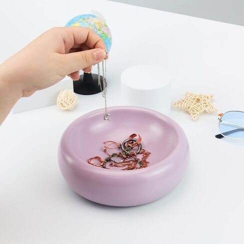 Purple Ceramic Paper Clip Holder Creative Donut Paperclip Holders for Office Home Desk Organizer Dispensers Desktop Elegant Jewelry Binder Clips Storage Tray (Purple) in Saudi Arabia