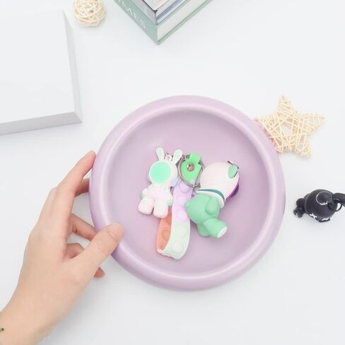 Purple Ceramic Paper Clip Holder Creative Donut Paperclip Holders for Office Home Desk Organizer Dispensers Desktop Elegant Jewelry Binder Clips Storage Tray (Purple) in Saudi Arabia
