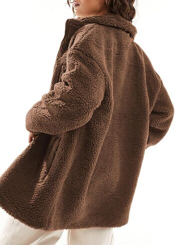 Dokotoo Womens Winter Trendy Full Zipper Fleece Jackets Long Sleeve Relaxed Warm Teddy Coats with Pockets in Saudi Arabia