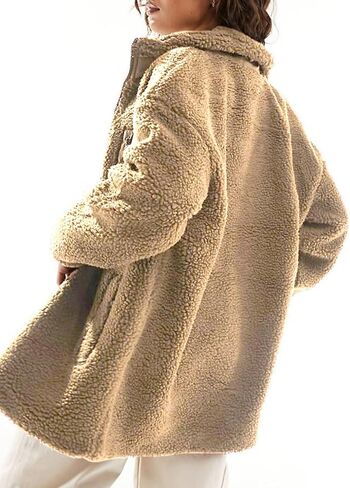 Dokotoo Womens Winter Trendy Full Zipper Fleece Jackets Long Sleeve Relaxed Warm Teddy Coats with Pockets in Saudi Arabia