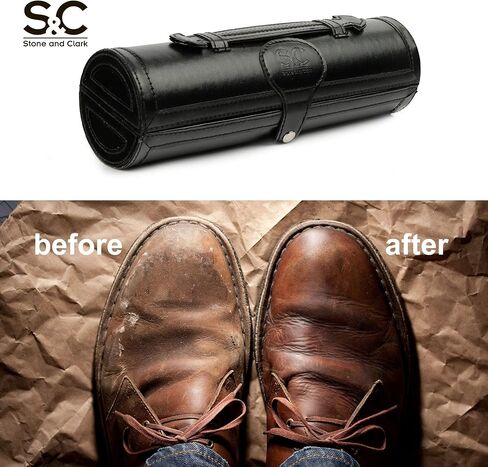 مجموعة أدوات العناية بالأحذية الفاخرة من ستون آند كلارك - مجموعة أدوات تلميع الأحذية المحايدة مع مجموعة تلميع الأحذية الجلدية المكونة من 12 قطعة in Kuwait