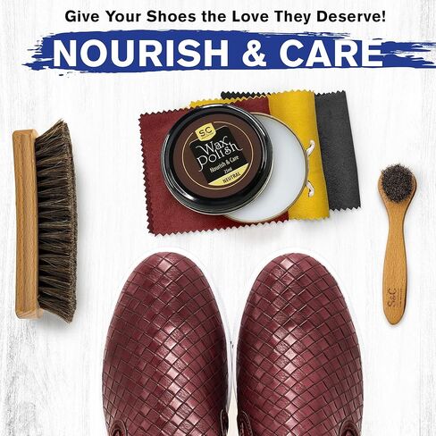 مجموعة أدوات العناية بالأحذية الفاخرة من ستون آند كلارك - مجموعة أدوات تلميع الأحذية المحايدة مع مجموعة تلميع الأحذية الجلدية المكونة من 12 قطعة in Kuwait