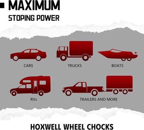 Wheel Chocks Heavy Duty for Travel Trailers, 2 Pair Non Slip Red Wheel Wedge Stackable, Lightweight Wheel Stoppers for Cars Campers Trucks RVs, 8.1"×5.1"×4.5", 4 Packs, Red in Kuwait