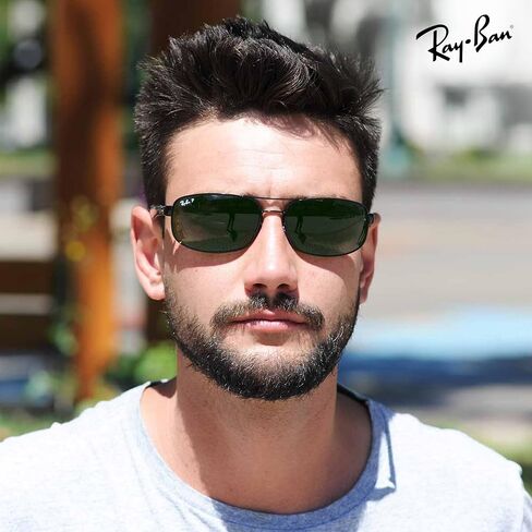 نظارات شمسية Ray-Ban RB3445 مستطيلة مع مجموعة نظارات - وسادات أنف قابلة للتعديل - نظارات شمسية كلاسيكية مثالية للارتداء الرسمي والعادي in Kuwait