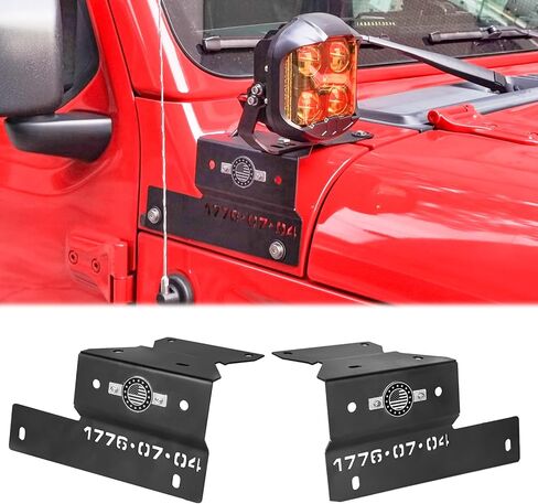 لـ Jeep Cowl Pillar Pod Light Mount على الزجاج الأمامي المكعب LED دعامات إضاءة لـ 2018-2023 Jeep Wrangler JL & Gladiator JT - زوج (لا يناسب طراز Gladiator Mojave) in Kuwait