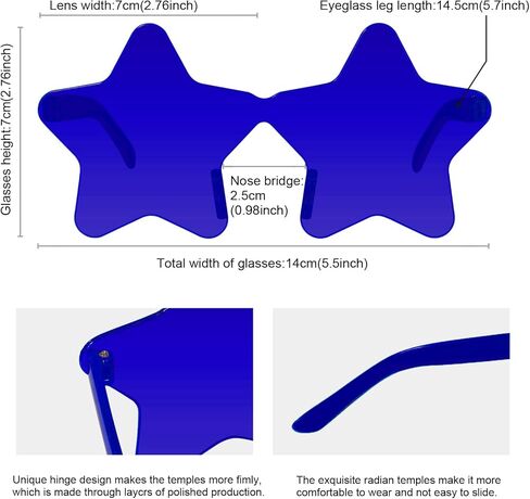 12 Pairs Star Sunglasses Pentagram Glasses Rimless Transparent Candy Color Sunglasses Bulk for Party Favor in Kuwait