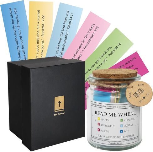 Bible Verse Jar, A Hope Jar Filled with Daily Inspirational Scripture for Prayer, Christian Faith-Based and Religious Gifts for Women Men, Read Me When for Nurturing Faith and Spiritual Connection in Saudi Arabia