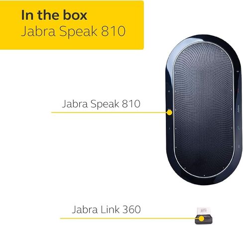 Jabra Speak 810 Microsoft Lync Widedband Audio Professional Conference Speakerphone with Isave Microfiber Cloth (Renewed) in Saudi Arabia