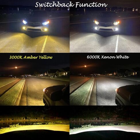 Alla Lighting التحكم عن بعد 10000Lms HB3 9005 H10 9145 Switchback LED مصابيح الضباب أو مصابيح التشغيل النهارية (DRL) مصابيح، 6000K زينون أبيض/3000K أصفر in Kuwait
