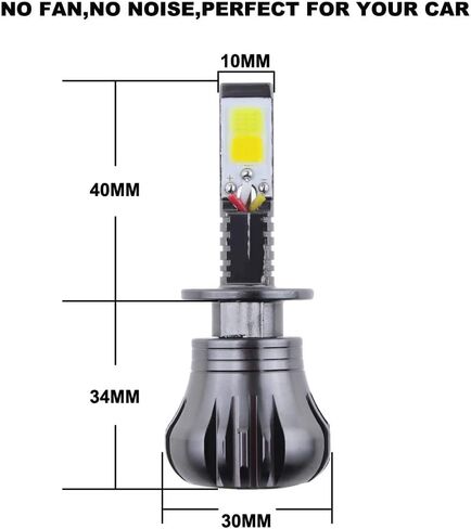 مصابيح ستروب فلاش LED بيضاء H1 ضوء ضباب فائق السطوع أو مصابيح القيادة أثناء النهار (مصابيح DRL) بديلة للسيارات والشاحنات وسيارات الدفع الرباعي والشاحنات الصغيرة in Kuwait