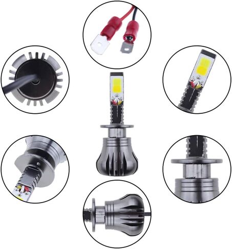 مصابيح ستروب فلاش LED بيضاء H1 ضوء ضباب فائق السطوع أو مصابيح القيادة أثناء النهار (مصابيح DRL) بديلة للسيارات والشاحنات وسيارات الدفع الرباعي والشاحنات الصغيرة in Kuwait