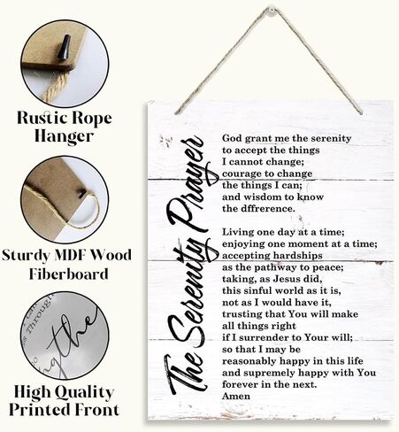The Serenity Prayer Sign, Christian Wall Decor, Hanging Wooden Plaques Decor, Christian Wall Plaque, Decorative Wooden Wall Sign, Farmhouse Home Decor, Living Room Decor, Calm Down Corner Decor in Saudi Arabia