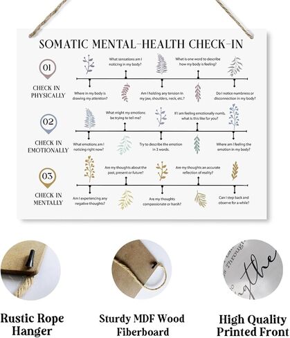 ديكور العلاج، لوحة فنية جدارية للصحة العقلية، لوحة خشبية مزخرفة للتعليق، أدوات تسجيل الوصول للصحة البدنية والعقلية، علامة تسجيل الوصول للصحة العقلية الجسدية، ديكور مكتب العلاج في المزرعة in Kuwait