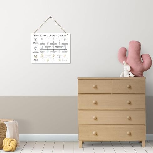 ديكور العلاج، لوحة فنية جدارية للصحة العقلية، لوحة خشبية مزخرفة للتعليق، أدوات تسجيل الوصول للصحة البدنية والعقلية، علامة تسجيل الوصول للصحة العقلية الجسدية، ديكور مكتب العلاج في المزرعة in Kuwait