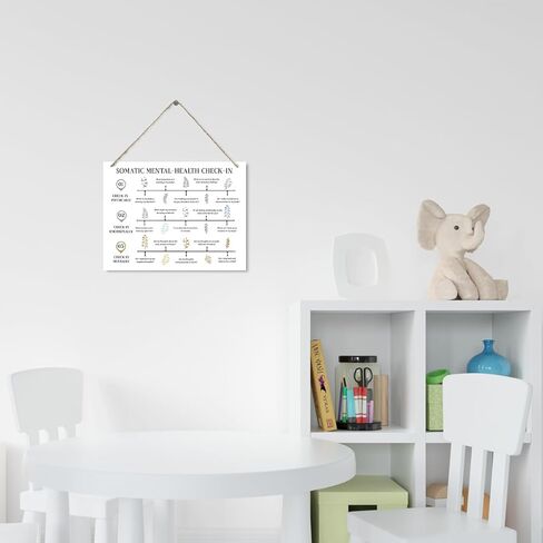 ديكور العلاج، لوحة فنية جدارية للصحة العقلية، لوحة خشبية مزخرفة للتعليق، أدوات تسجيل الوصول للصحة البدنية والعقلية، علامة تسجيل الوصول للصحة العقلية الجسدية، ديكور مكتب العلاج في المزرعة in Kuwait