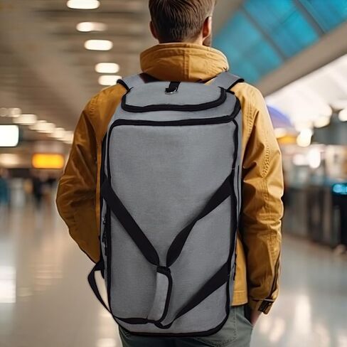 Convertible Duffle Garment Bag, 4 in 1 Garment Bag with Shoulder Strap, Garment Duffle Bags for Travel, Carry on Garment Duffel Bag for Men, Foldable Duffel Suit Bag for Business, Light Grey in Saudi Arabia