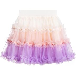 Girls Tutu Skirt Layered Rainbow Tulle Skirt with Liner Mini Party Dance Skirt for Little Girl Toddler Size 3-10 Years