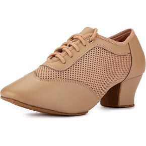 Women's 2" Practice Dance Shoes Latin Dance Shoes Lace-up Ballroom Modern Salsa Rhythm Teaching Practice Professional Performance Dance Shoes