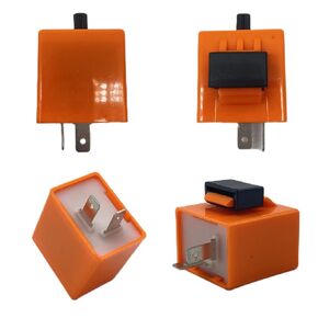 LK 2-Pin Speed Flasher Relay for DC 12V Adjustable Electronic Relay Motorcycle LED Turn Signal Hyper Indicator Flasher Relay (4 PCS)