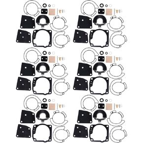 ApplianPar Pack of 6 Carb Carburetor with Gaskets Needle Seat Rebuild Repair Kit 18-7247 436852 438996 for Johnson Evinrude V4 V6 90-175 HP