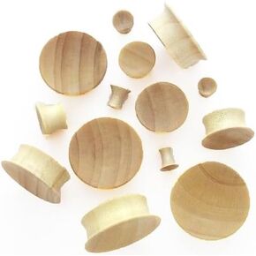 Pair (2PCS) MAYAN BLONDE CROCODILE WOOD PLUGS Double Flared Gauges Organic Ear Tunnels 9329