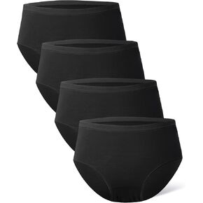 DAVID ARCHY Women's Underwear High Waisted-Breathable Briefs Panties Rayon Made from Bamboo, Soft & Seamless,4 Pack