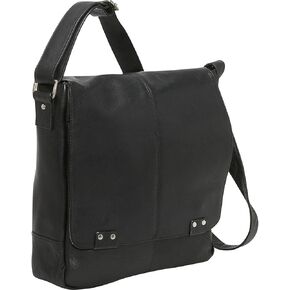 Leather Rivet Laptop Messenger Bag – Premium Full-Grain Colombian Vaquetta Leather Bag, 14" x 14"