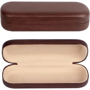 Hard Shell Eyeglasses Sunglasses Case, Simple Wood Grain Glasses Case With Clean Cloth, Sunglasses Case Hard Shell Travel For Women Girls